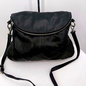 Black Leather Margot Adelle Moto Hobo Bag Y2K Crossbody